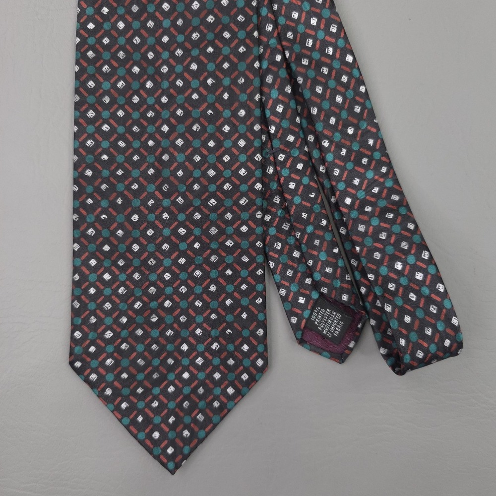 Vintage Christian Dior  Tie Mens One Size‎ Black Geometric Polyester USA